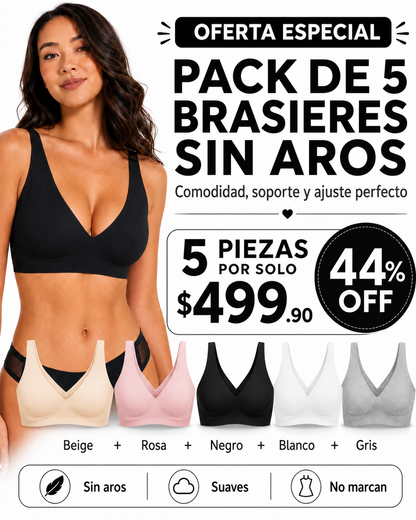 Pack 5 Brasieres Sin Aros BellaForma