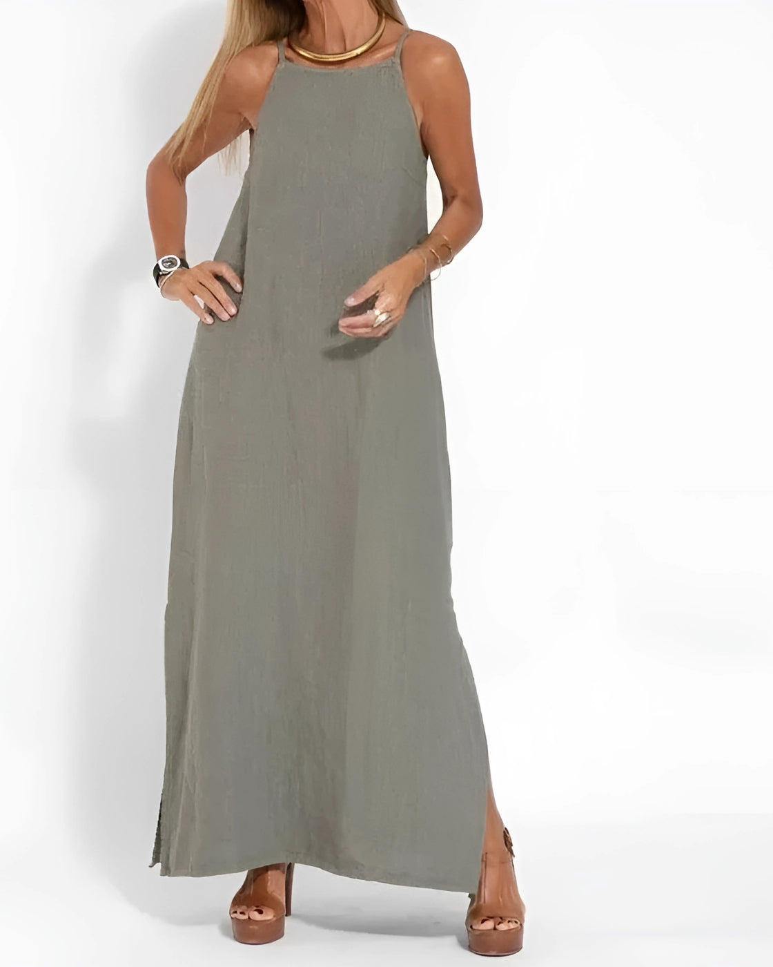 Vestido Stella Lino Premium — Ultra Fresco — Imagen 3 — Modazzy México
